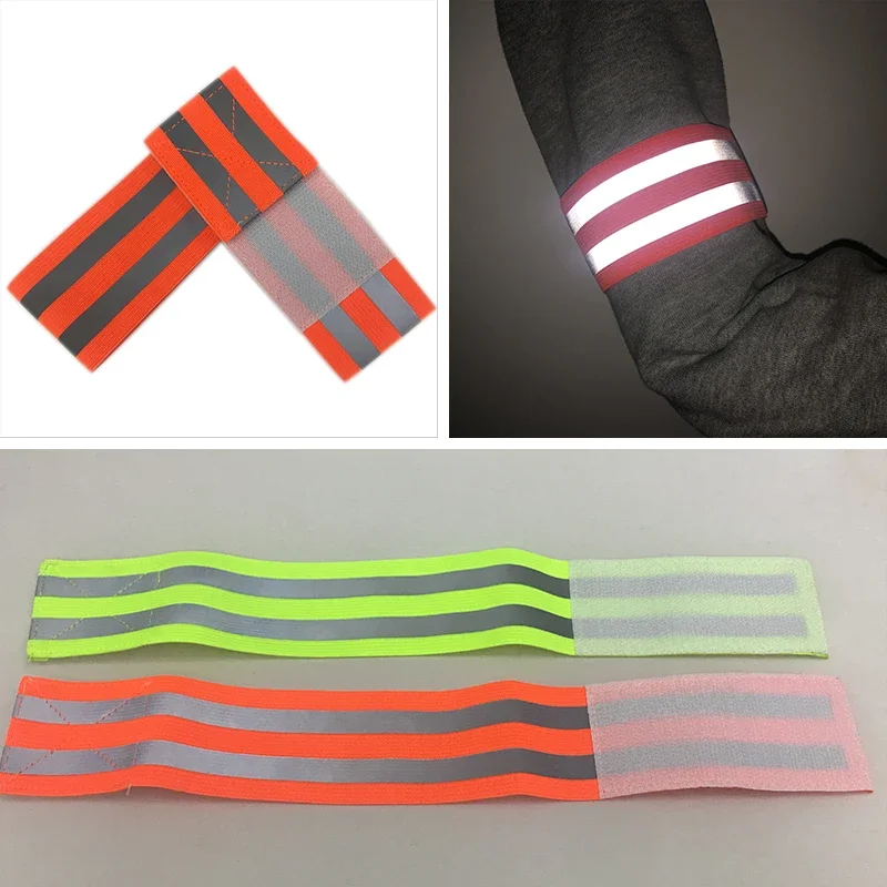 Bandas reflectantes para muñeca, brazo, tobillo, pierna, correas reflectantes de alta visibilidad para caminar por la noche, ciclismo, correr, cinta reflectora de seguridad