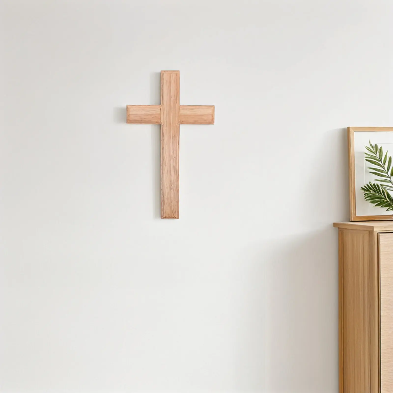 Wooden Wall Hanging Cross Christian Decor Religious Crucifix for Home Church Entryway Wall Decor Natural Grain Texture Hand