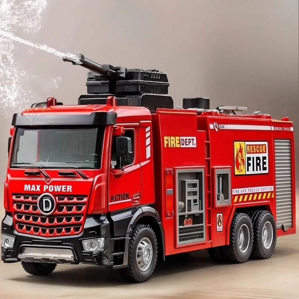 Camión con escalera 1:32, cisterna de agua, misil militar, lanzador de cohetes, modelo de coche de juguete, modelos de luz de sonido fundido a presión de Metal, regalos para niños
