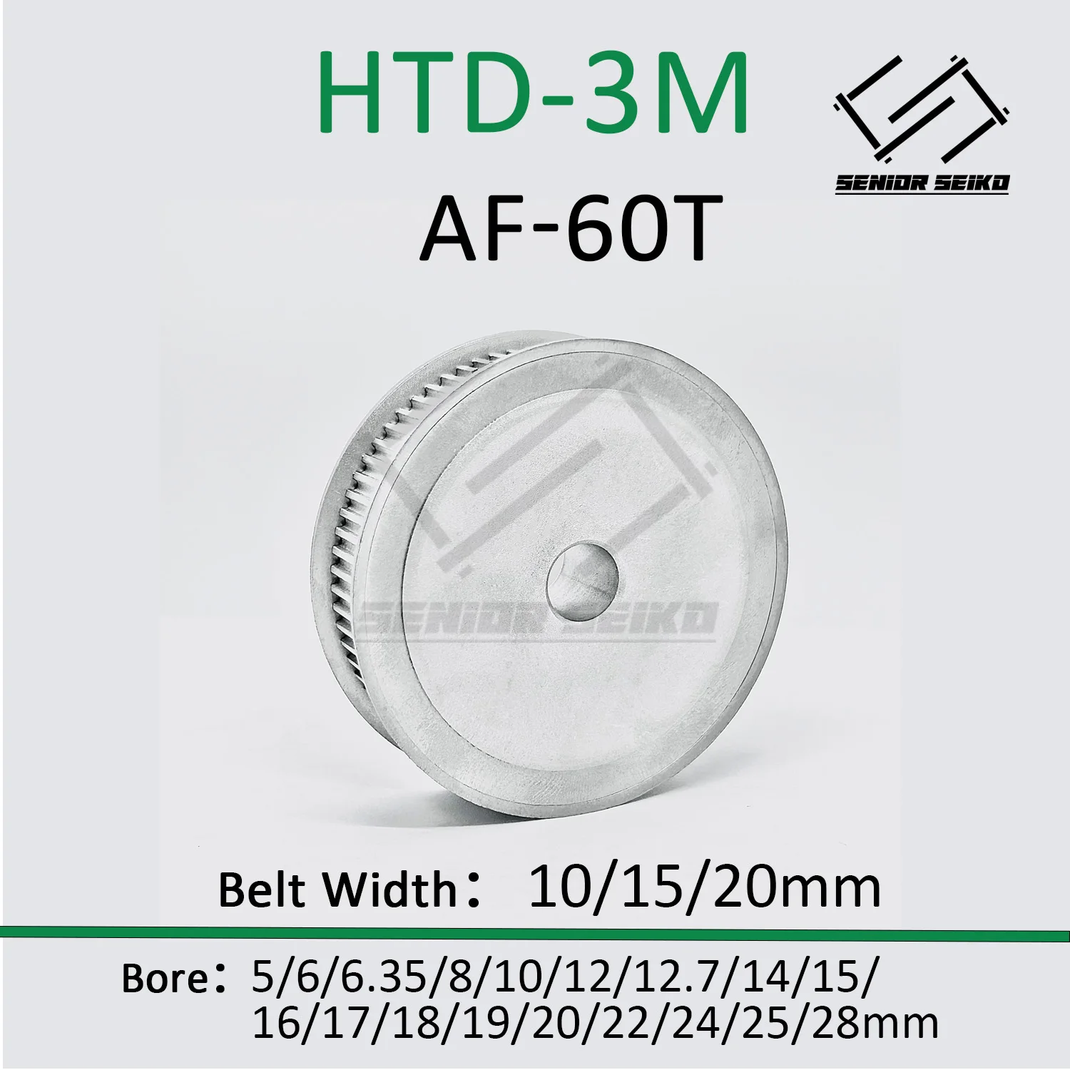 

HTD3M 60T Timing Pulley 3M 60teeth Belt Width 10/15/20mm Bore 5-28mm Synchronous Wheel 60 Teeth Pitch 3mm Belt Pulley