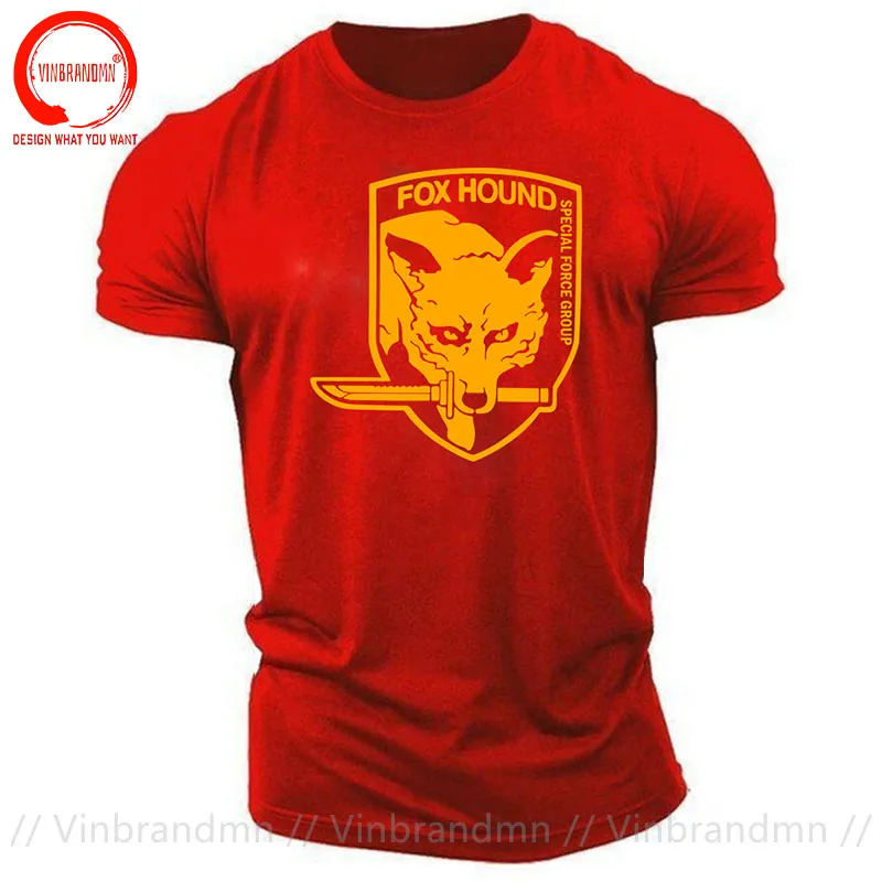 Metal Gear Solid Fox Hound Special Forces Group Mens Black White T Shirt Unisex Cool Casual T-Shirt Men Clothing Vintage Hombres