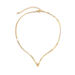 Einfacher Vintage Flat Schlangenschlange für Männer, kreative Anhängerform V, Schmuckcholerry Accessoires, Herren Steampunk Halskette 8 Hauptverkaufskette V - №2