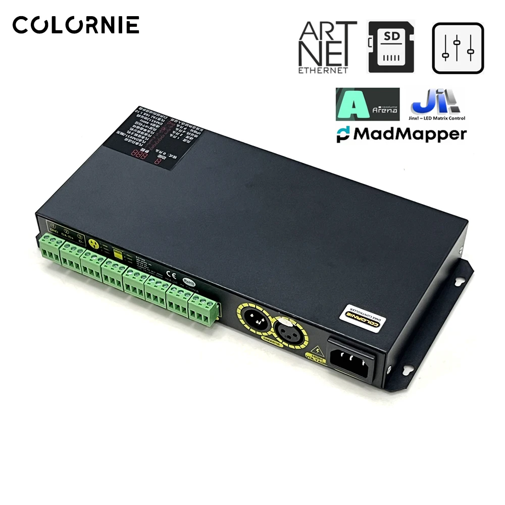 Resolume/Madrix 8Ports Artnet To SPI Pixel Controller 8160 Pixels Control WS2811 WS2812 WS2815 DMX512 For Led Strip Light