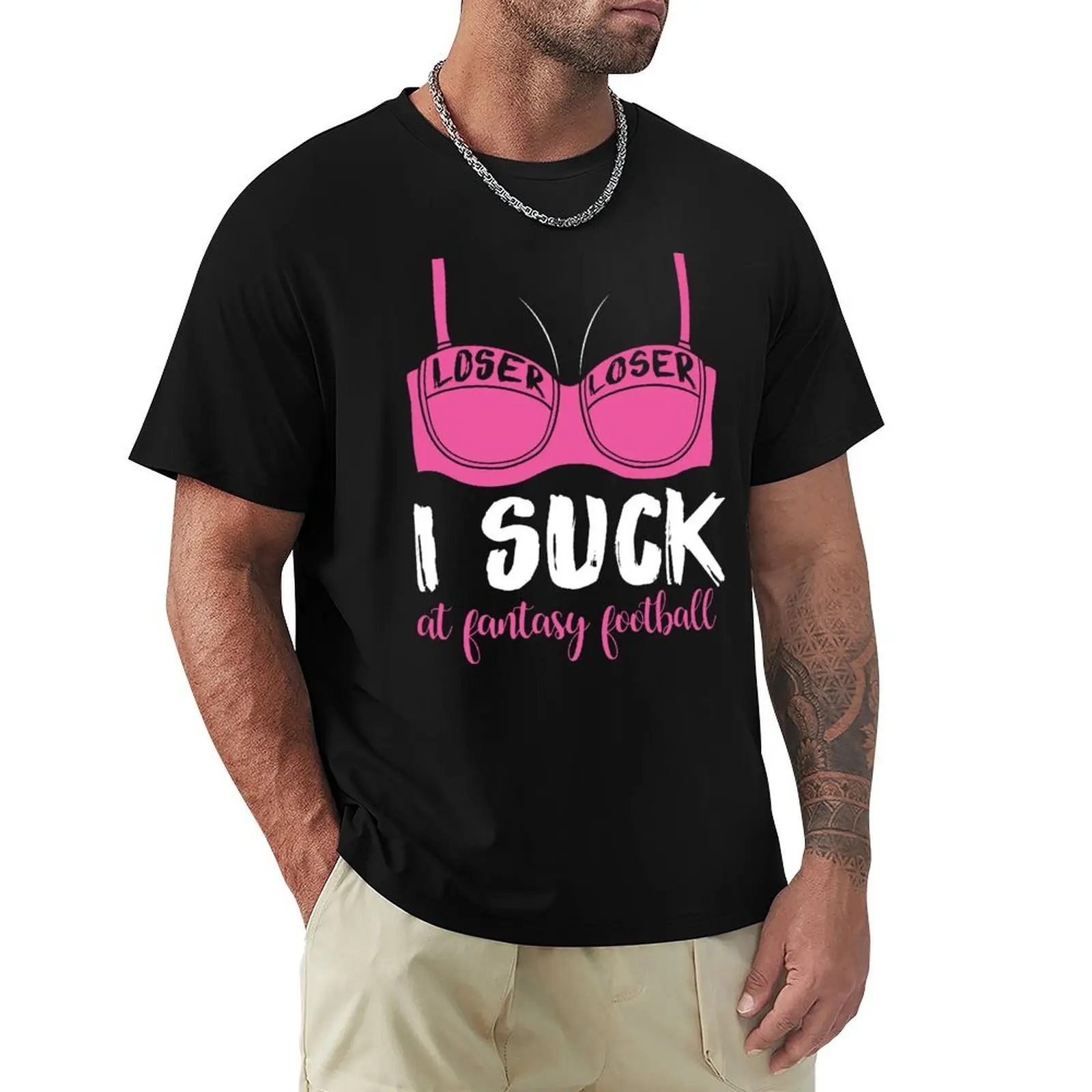 I Suck At Fantasy Football Gift T-Shirt Work Utility Short Sleeve Shirt