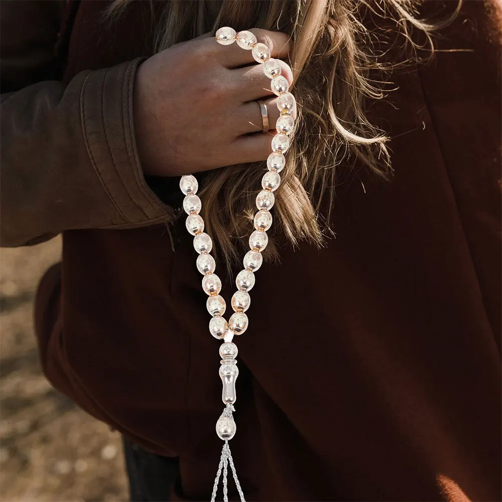 

2Pcs Colorful Acrylic Prayer Beads Set with Arabic Counter Ergonomic Design Spiritual Handheld Chain for Ramadan Religious