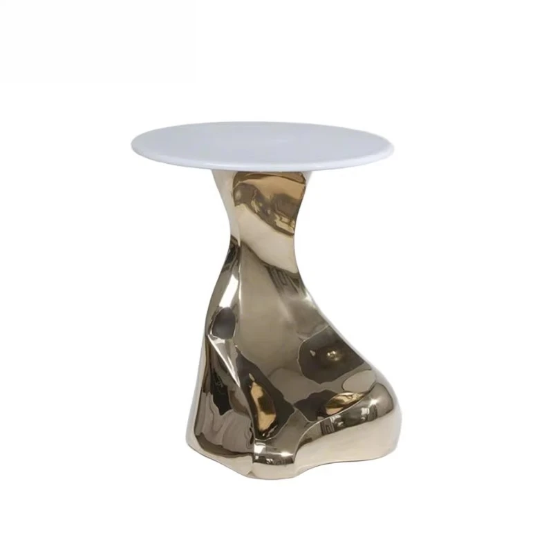 

Modern creative design bone glass sofa edge few Nordic style special-shaped fiberglass plating small coffee table