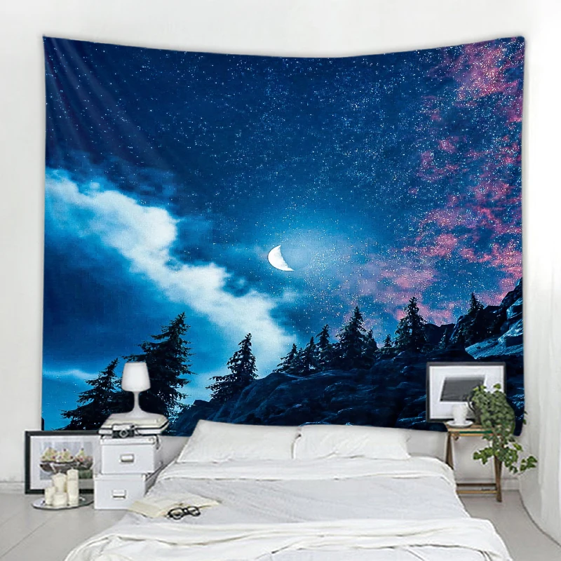 

Forest Tapestry Wall Hanging Psychedelic tree and Star fabric tapestry Home Decor Room