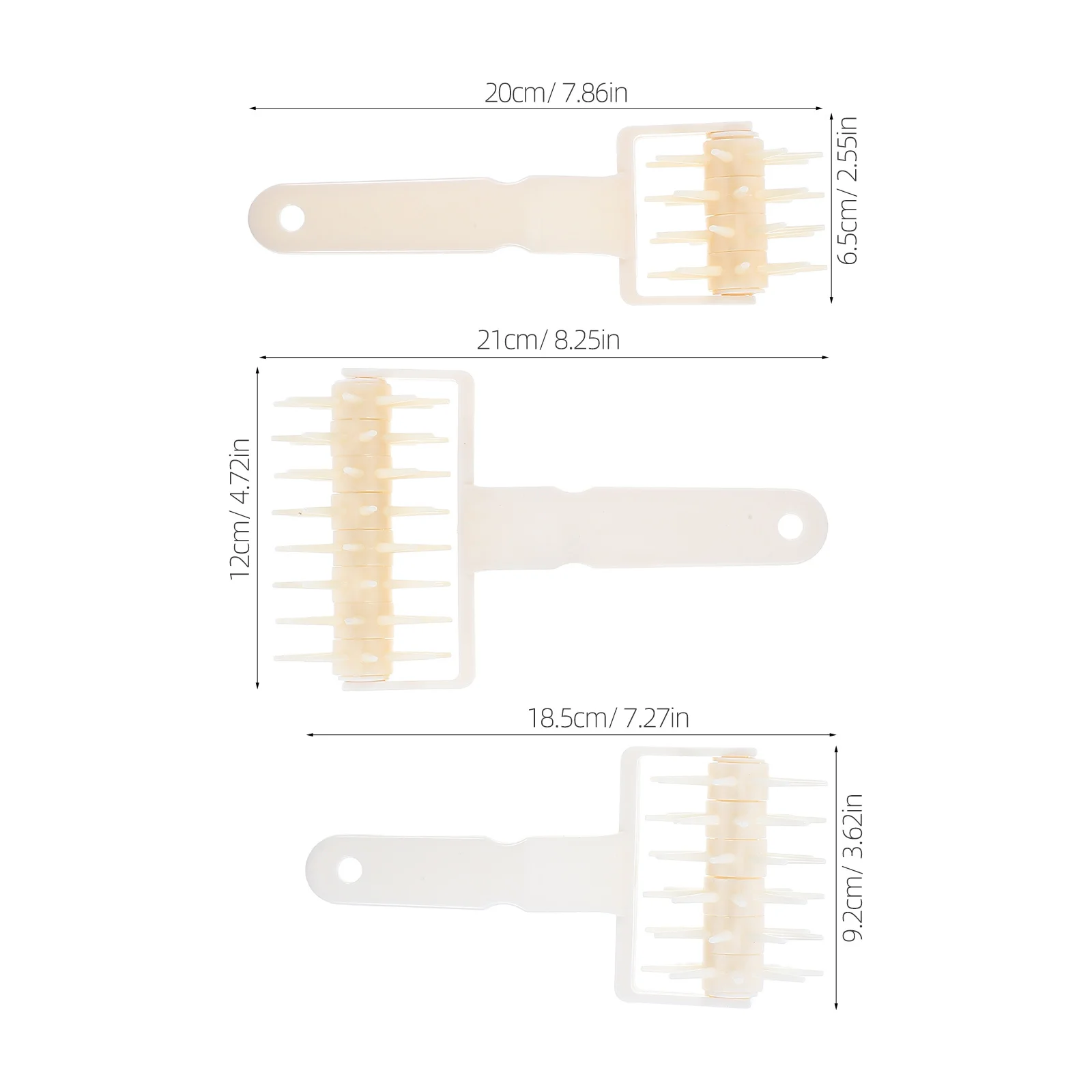 3 قطعة يده العجين دوكر الأسطوانة البلاستيك البيتزا ثقب صانع أداة لخبز الكوكيز الفطائر المعجنات تنوعا استخدام المطبخ #2