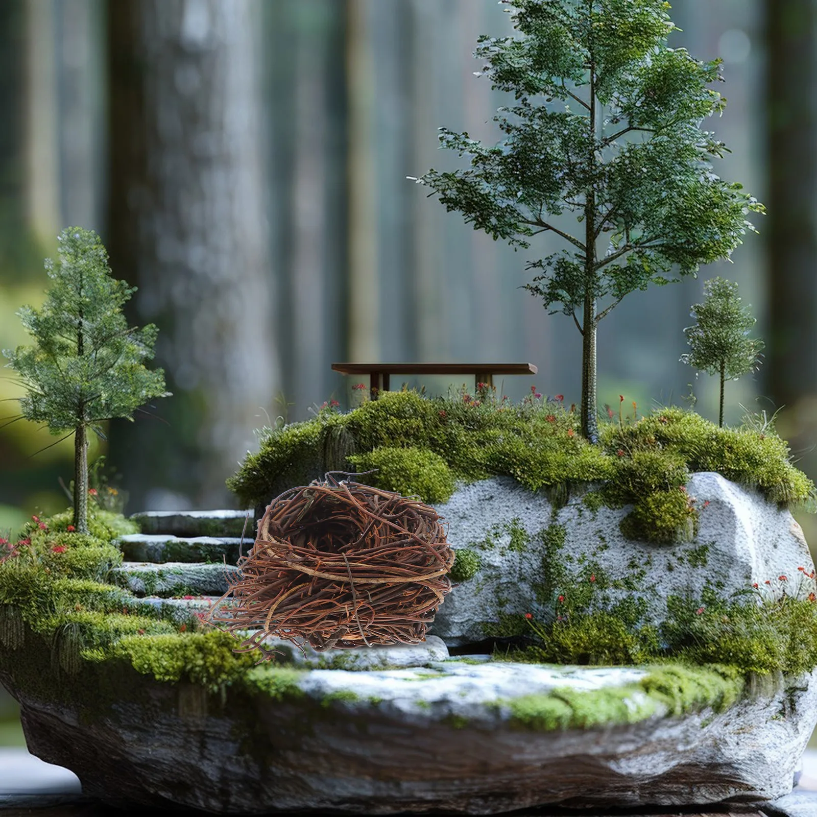 

6 Pcs Micro-landscape Bird Nest Garden Decorations Ornaments Artificial Crafts Geometry Easter