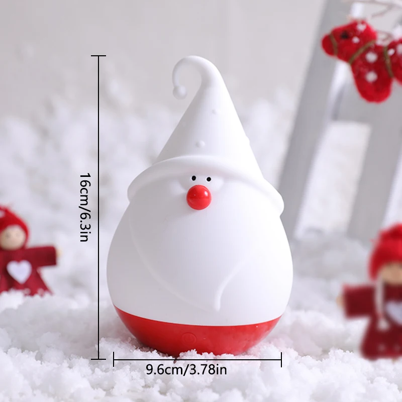 Natal boneco de neve luz noturna carregamento usb multi-cor silicone lâmpada atmosfera festiva decoração do quarto lâmpada presente de natal