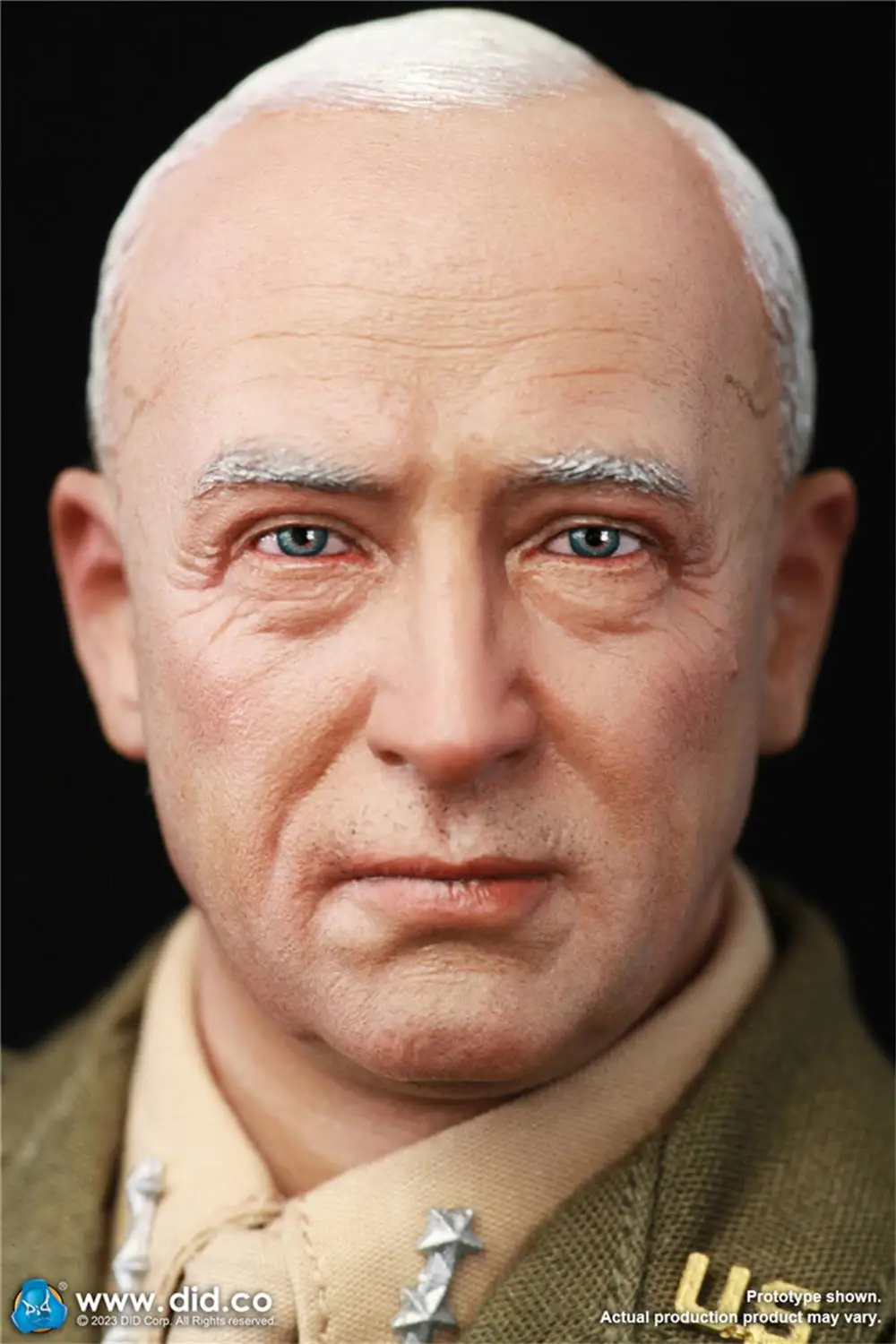 

DID A80164 WWII Series US. Soldier General Smith Patton Male Head Sculpt Carving Ship Caps Fit 12" DID COO 3A DAM Action 1/6