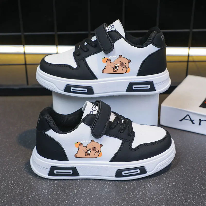 Simpatico cartone animato Capybara Bambini Scarpe da ginnastica da tennis Bambini che corrono Scarpe sportive per ragazze Traspirante Hook Loop