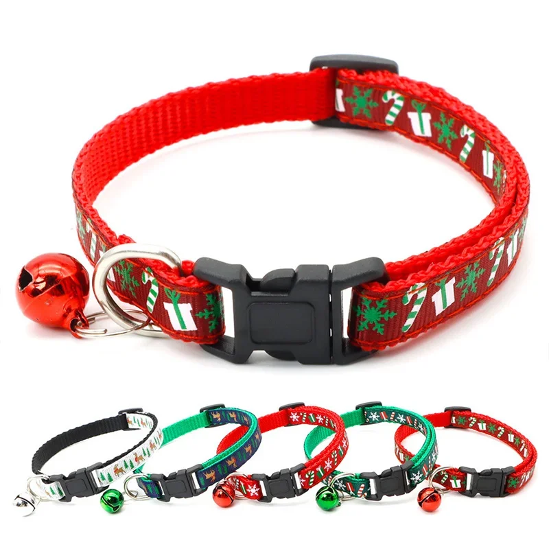 Safety Buckle Dog Collar Snowflake Tree Christmas Pet Collar Adjustable Collar Cat Collars Pet Accessories 개 목걸이