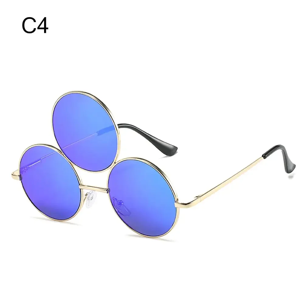 Three Lenses 3 Eyes Round Funny Sunglasses For Men Women  display picture 1
