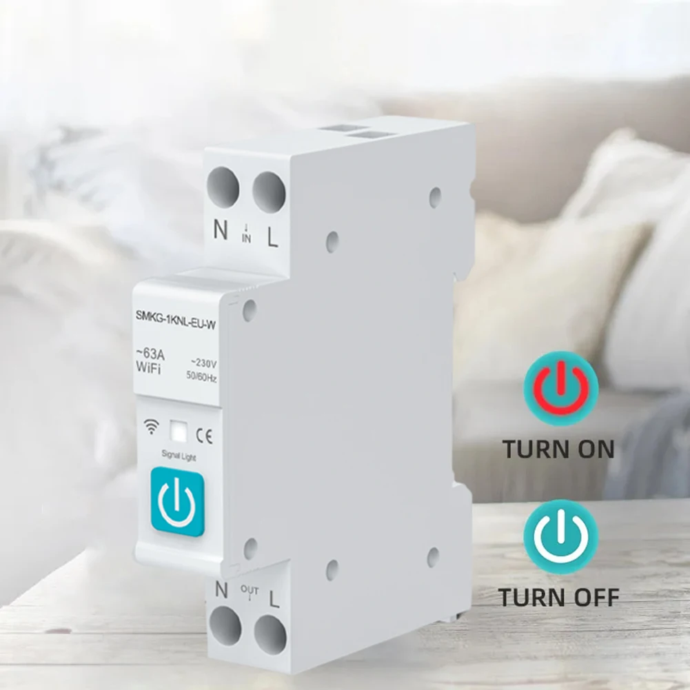 

FOR TUYA WIFI Smart Circuit Breaker Energys Meter 1P 16A DIN Rail For Smart Home Wireless Remote Control Smart Switch By APP