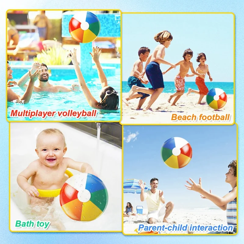 Beach Balls Bulk,Beach Toys For Summer Parties,Water Games,Birthday Party Supplies Decorations,Classic Rainbow Color Easy To Use