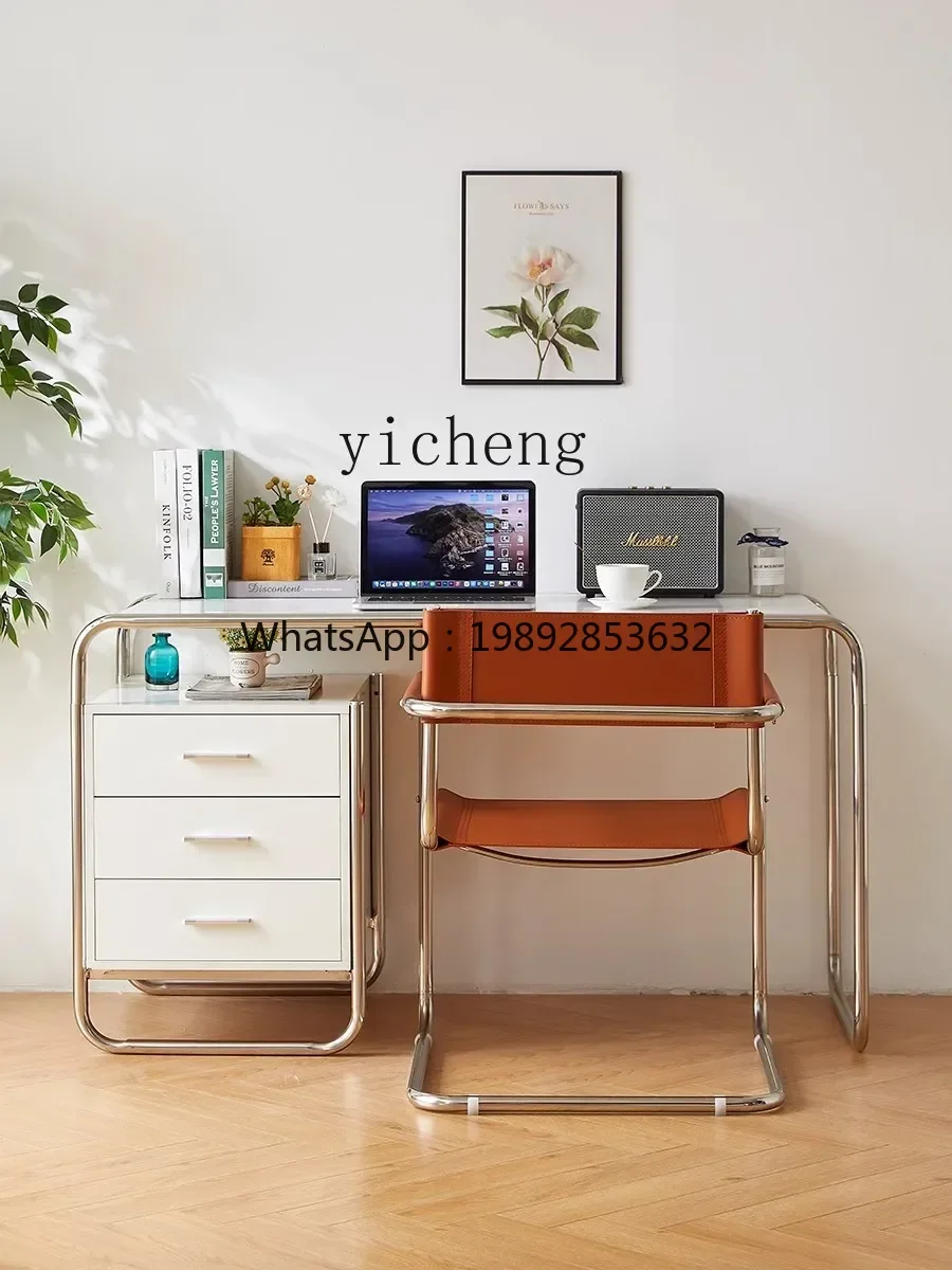 

H9- Stainless Steel Desk Household Minimalist Modern Study Office Computer Desk Study Desk