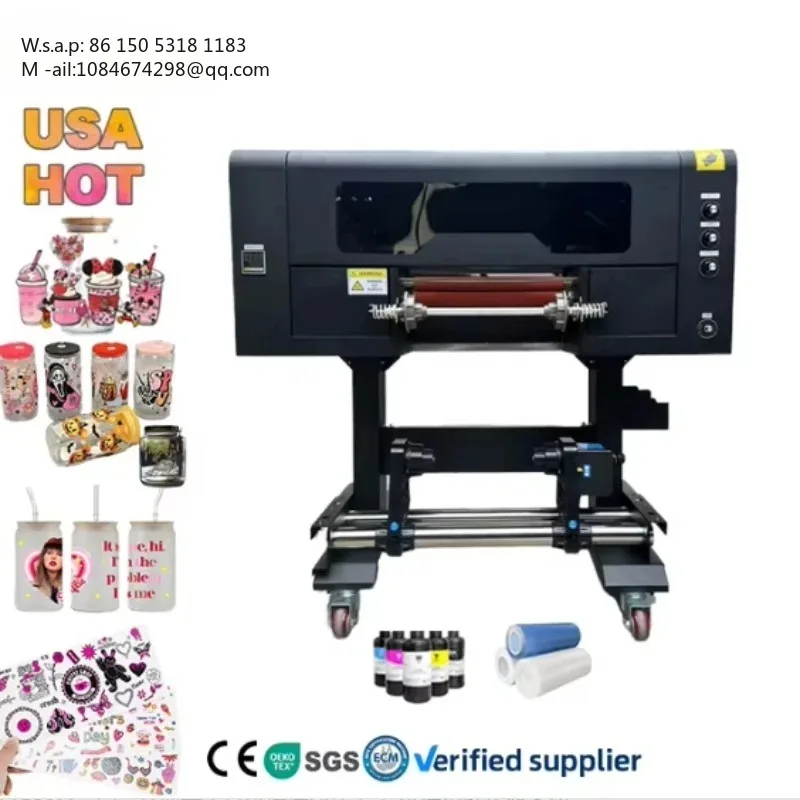 UV DTF Printer A3 12 Inch 2 3 Heads XP600 I3200 Roll to Roll UVDTF UV DTF Sticker Printing Printer with Laminator