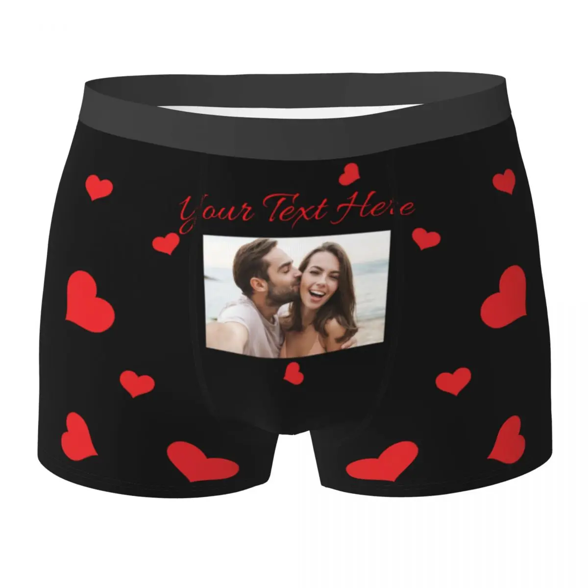 

Men Custom With Photo Boxer Shorts Panties Breathable Underwear Male Personalized Boxer for Him Boyfriend Plus Size Underpants