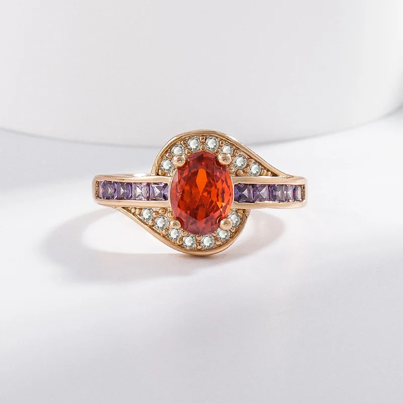 

Simulated Ruby Ring for Women Elegant Crystal Rhinestone Band Adjustable Statement Jewelry Gift For women Birthday Anniversary