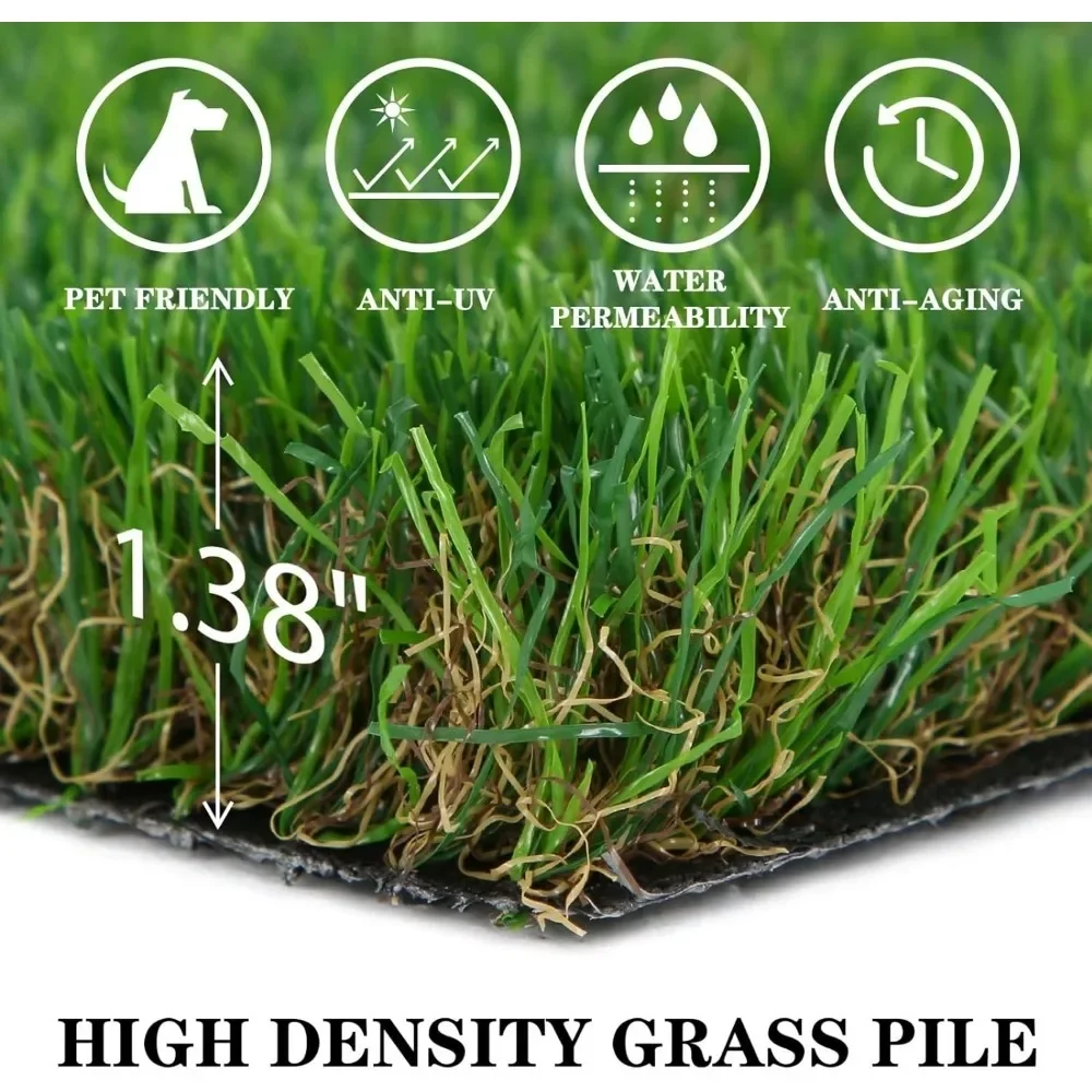 Artificial Lawn Carpet 4 Feet X 6 Feet, Indoor and Outdoor Lawn Mats, Green Fake Grass Carpet for Dogs,Patio Backyard Decoration