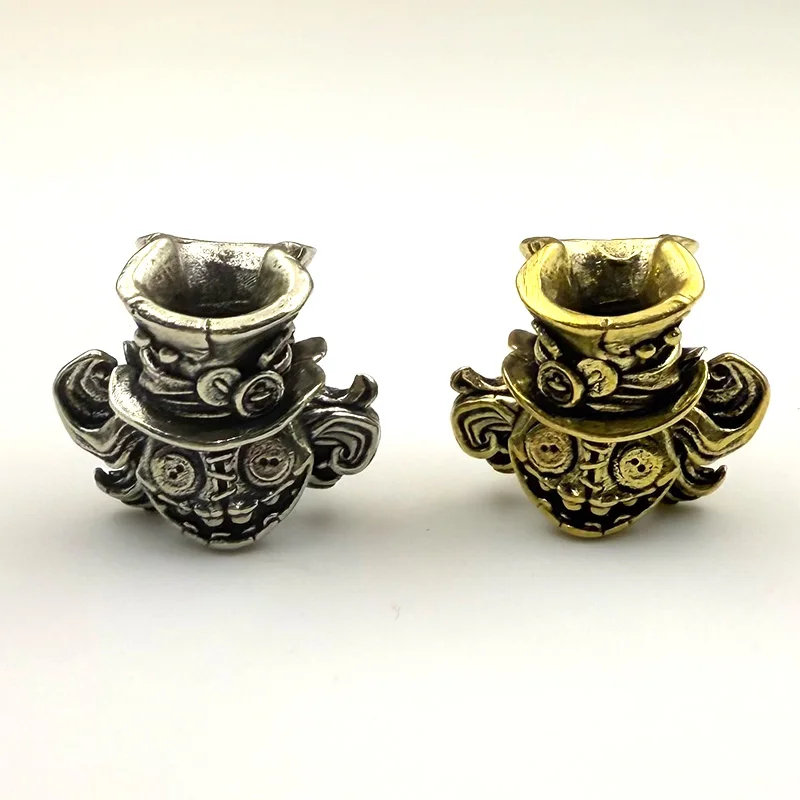 النحاس الوجهين دمية رئيس سكين الخرز EDC DIY Paracord المنسوجة أساور الحبل المعلقات اكسسوارات أداة خارجية الشنق