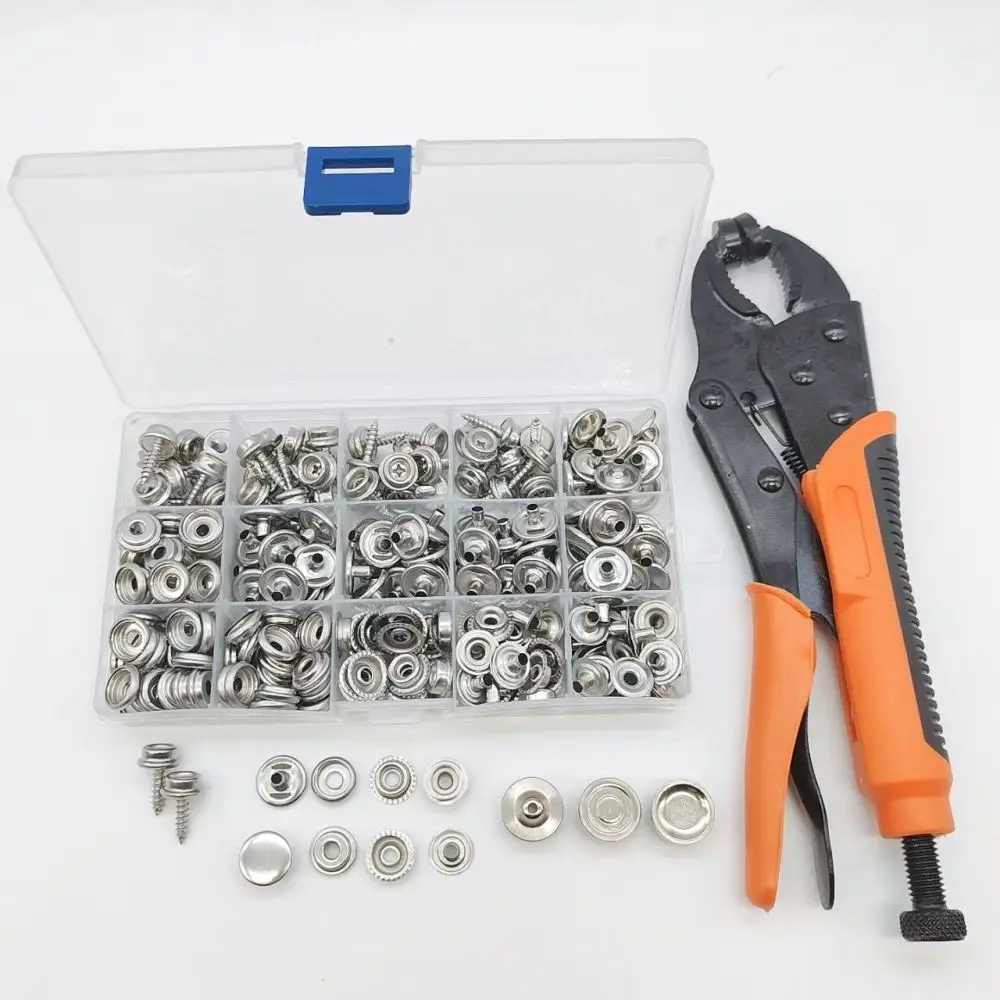 Professional Metal Snap Fastener Setting Tool Kit Stainless Steel Press Stud Applicator For Sewing Leather Cloth Canvas