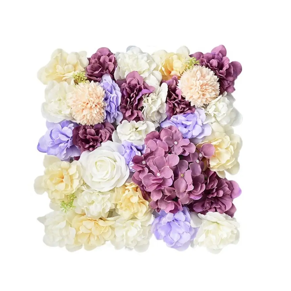 

Handmade Artificial Flower Wall Panels Realistic Rose Theme Rose Wedding Background Wide Application Easy To Install