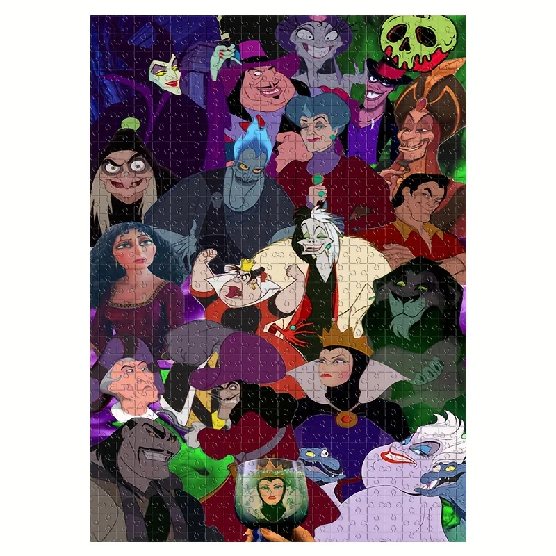 1000pcs Disney Villains Jigsaw Puzzle - Maleficent, Cruella de Vil, Ursula, Jafar, Hades, Dr. Facilier, Kuzco, Yzma - Large Ch
