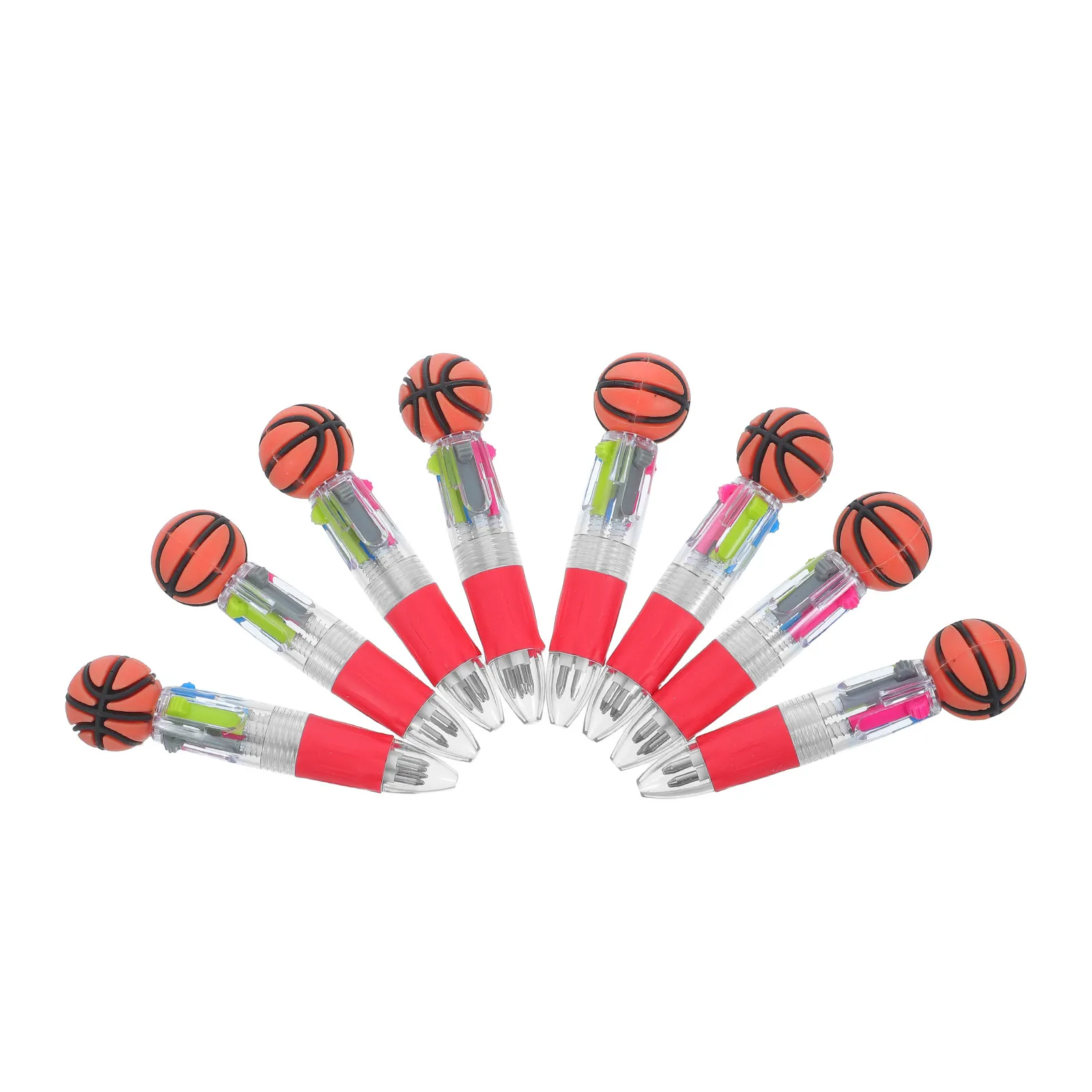 12Pcs Basketball Pens Set Mini Multicolour Ballpoint Pens Retractable Smooth Writing Sports Themed Stationery for Kids Students