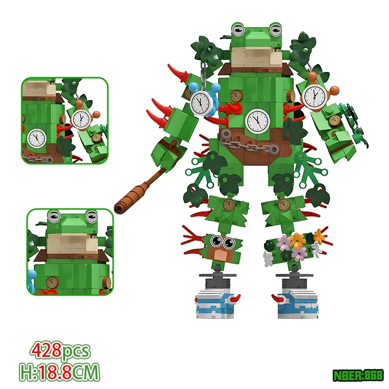 الإيطالية Brainrot Tung Tung Sahur روبوت عصا خشبية اللبنات زخرفة الطوب دمية نموذج للطفل هالوين هدية عيد ميلاد #4