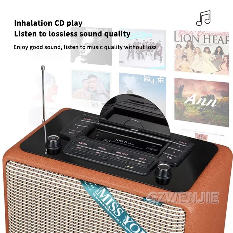 Audiophile HIFI CD Player Bluetooth 5.0 USB Lossless Music Player FM radio SD 3.5mm Audio Interface Infrared Remote Control