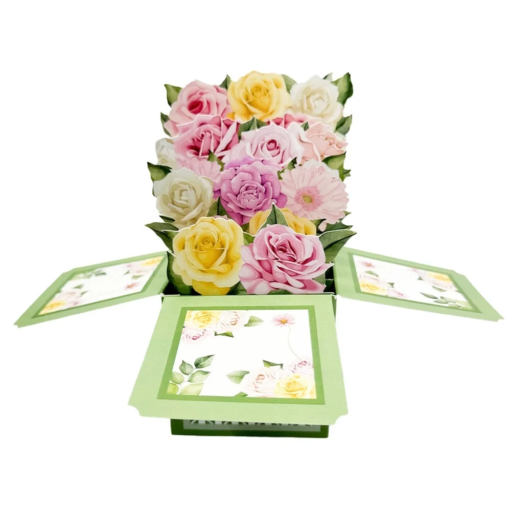 1 Stück Blumen-Pop-Up-Box-Karte, für „Ich denke an Dich“, Geburtstag, „Alles Gute zum Muttertag“, „Beste Mama aller Zeiten“, „Danke schön“, Partyzubehör, Heimdekoration