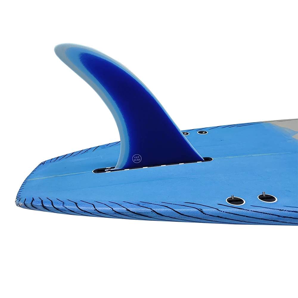 Surfbrett Blaue Flosse 7/8/9/10,25/11 Zoll Länge Paddle Board Longboard Einzelflossen Surfbrett Mittelflossen Hochverkauf Fiberglasflosse