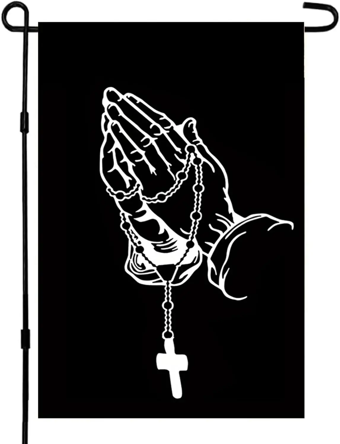 Prayer Garden Flag 12x18 Inch Double Sided Cross Farmhouse Yard Black White Outdoor Flag EEJ zzo
