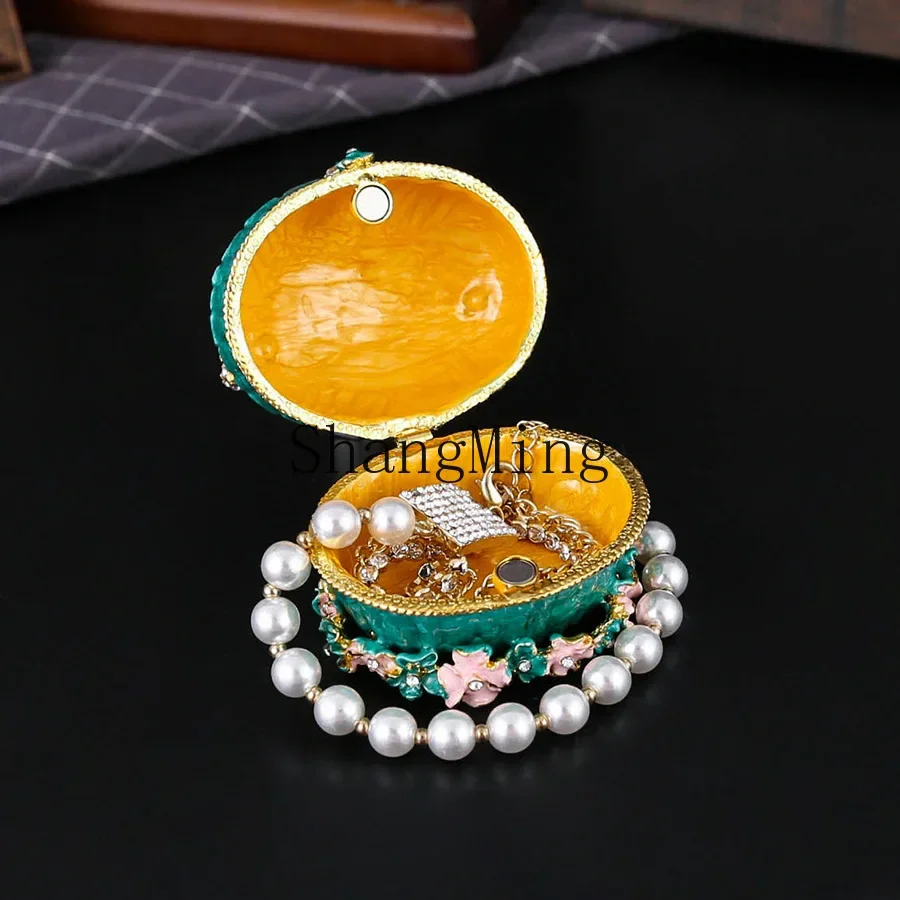 CLL Enamel Craft Bee Honeycomb Lace Organizer Jewelry Box Ring Stud Earrings Necklace Box Dresser Ornaments