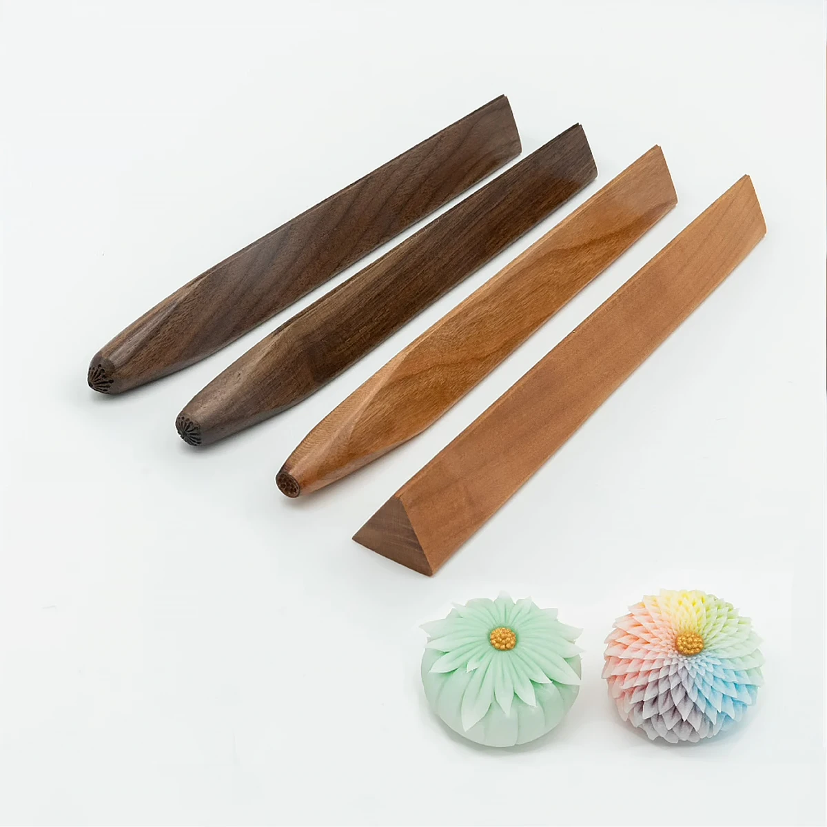 Japanese Wagashi Tools Hand-made Wagashi Wooden Tool Sticks are used to Make Sakura Core, Chrysanthemum Core, Peony Core