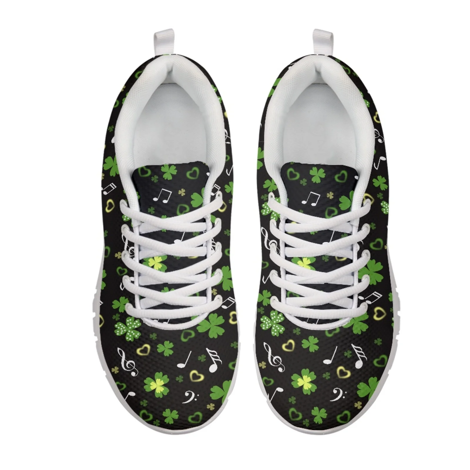 Coloranimal Shamrock Music Print Tennis Running Shoes Sports Tennis Shoes for Womens Comfortable Running Sneakers