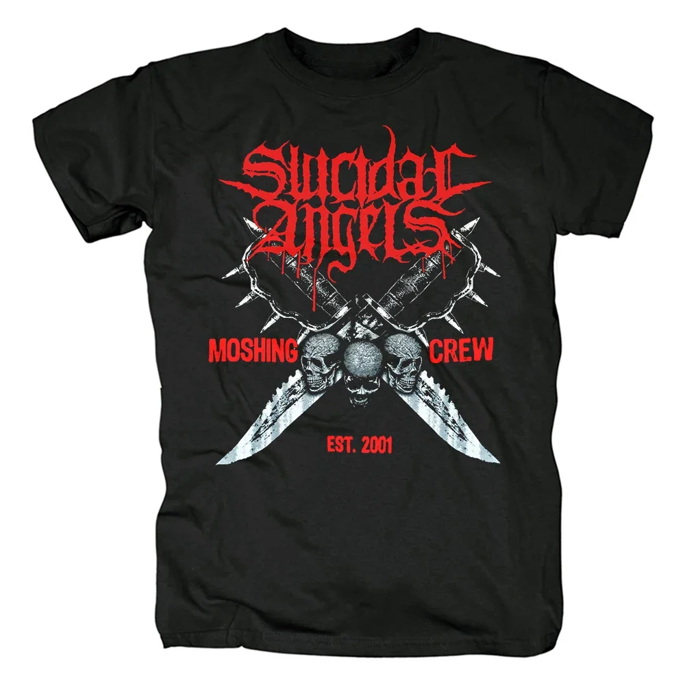 Mens Fashion Tshirt Death Metal Crossover Suicidal Angels T Shirts Harajuku Short Sleeve Tee Shirts Streetwear Hip Hop Tops