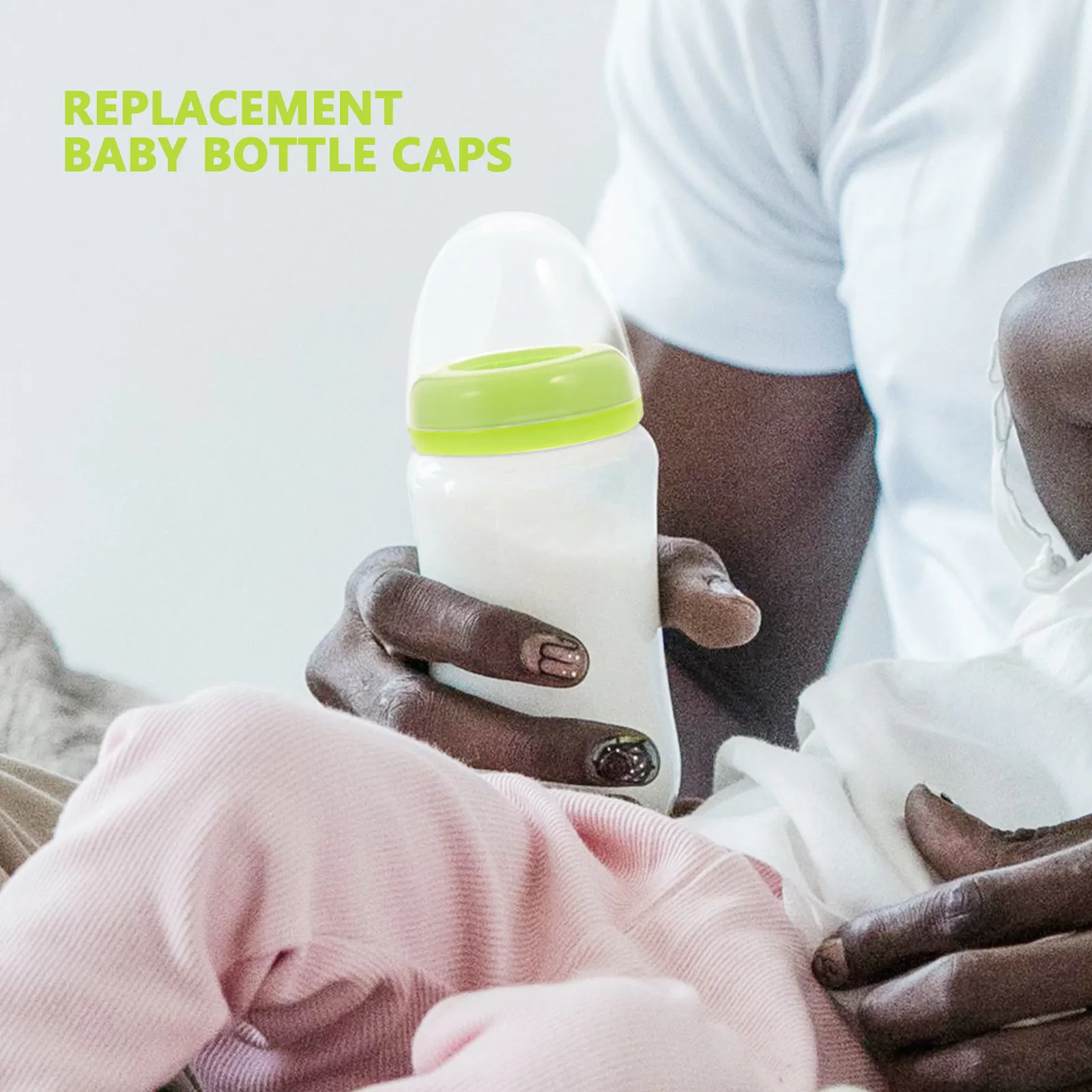 Dome Cap and Bottle Collar Ring for Baby Bottles PP Material Reusable Leak Proof Replacement Caps Feeding Bottles Accessories