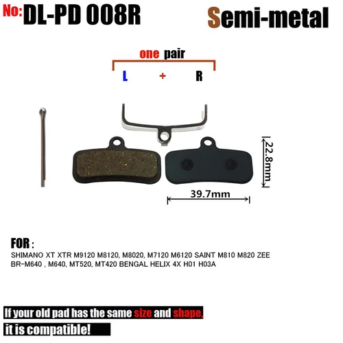 Imagen 2 del producto DELT 4 pares de pastillas de freno de disco de bicicleta, para XTR,XT,ZEE,SAINT,M8120,M8020,M7120,M6120,M820,M810,M640,MT520,MT420
