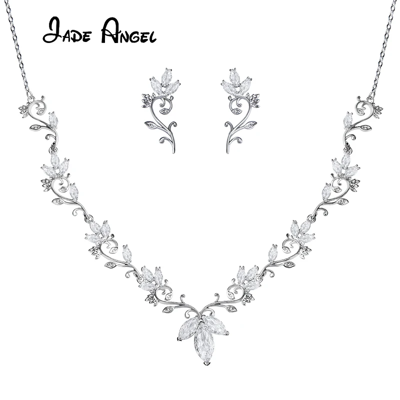 

Jade Angel Gorgeous Bridal Jewelry Sets for Women Flower Vine Design Necklace Earrings Wedding Dress Bride Jewelry Set Accessory