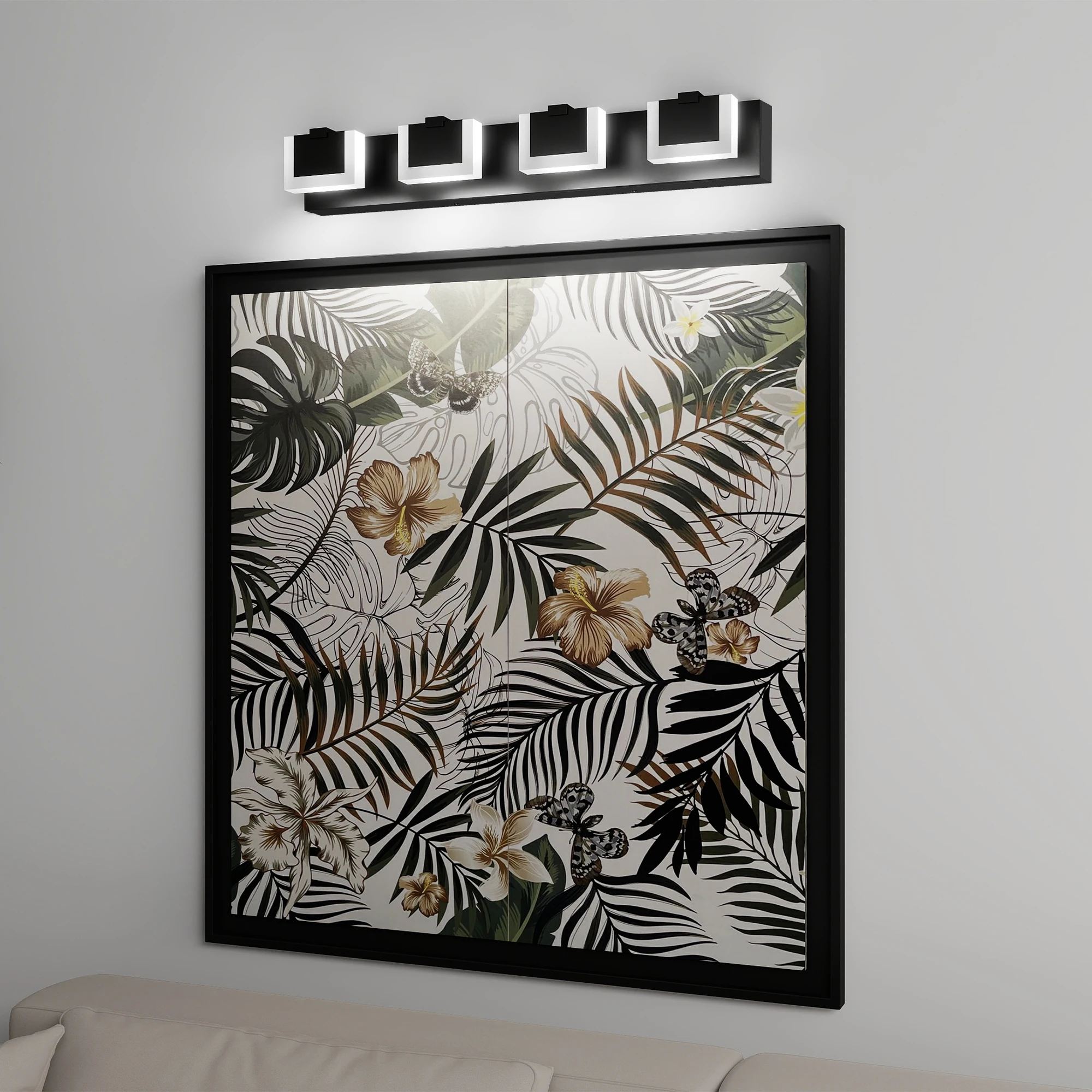 مصباح LED حديث مع أباجورة أكريليك للحمام والمرآة وغرفة الملابس، تصميم أنيق مثبت على الحائط 3-6 إضاءة #5