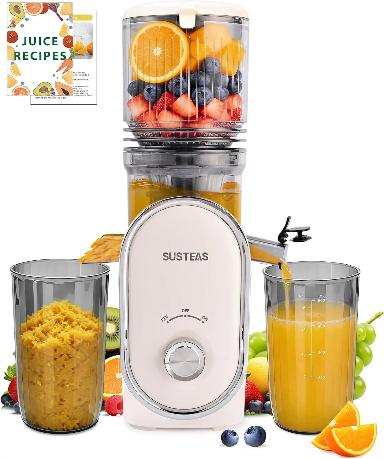 Cold Press Juicer Featuring a 5.3-Inch Extra-Large Feed Chute and Easy-to-Clean Construction