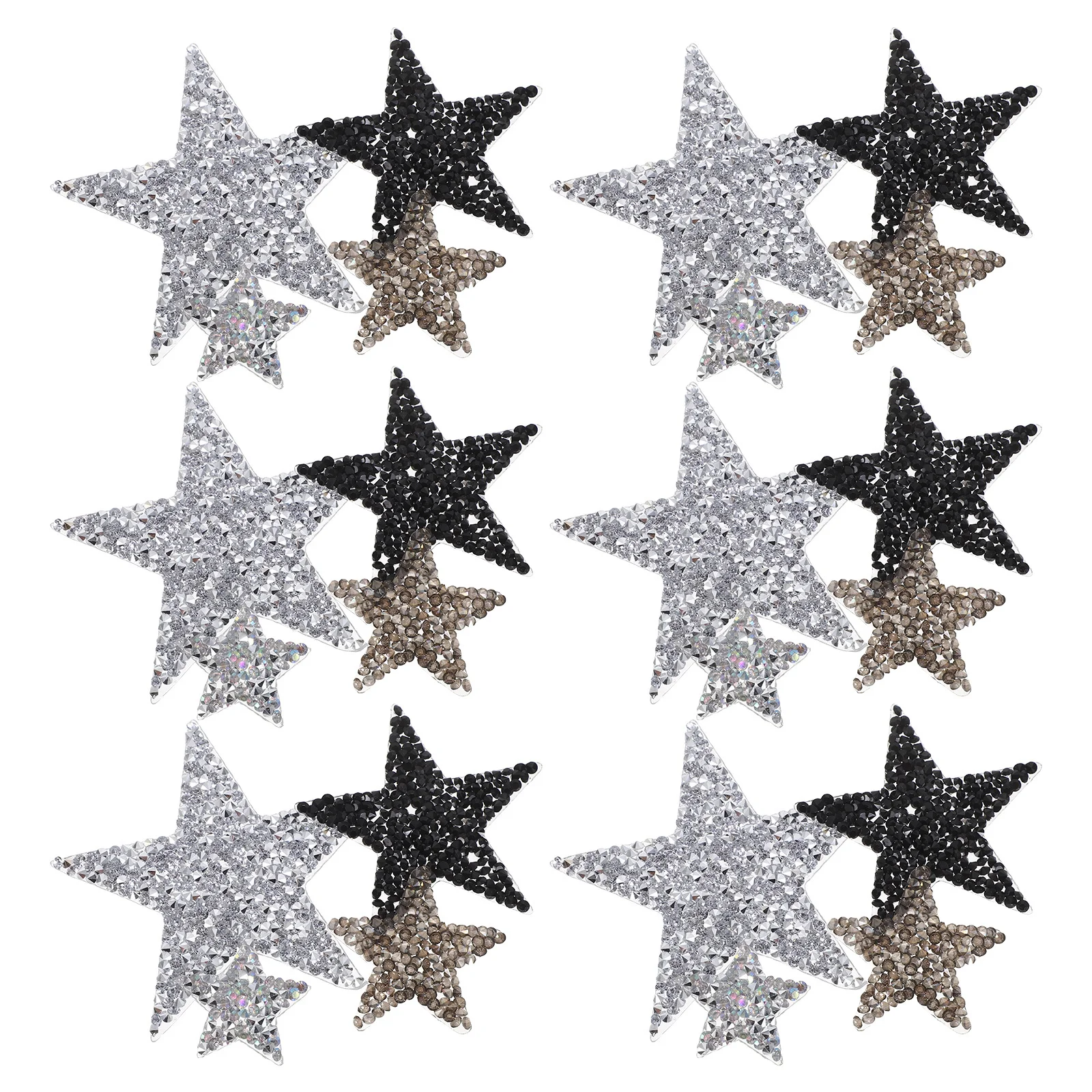 

24pcs Water Drill Patch Sticker Star Resin Rhinestones Iron On Applique For Clothing Shoes Bags Diy Craft Handicraft Sewing