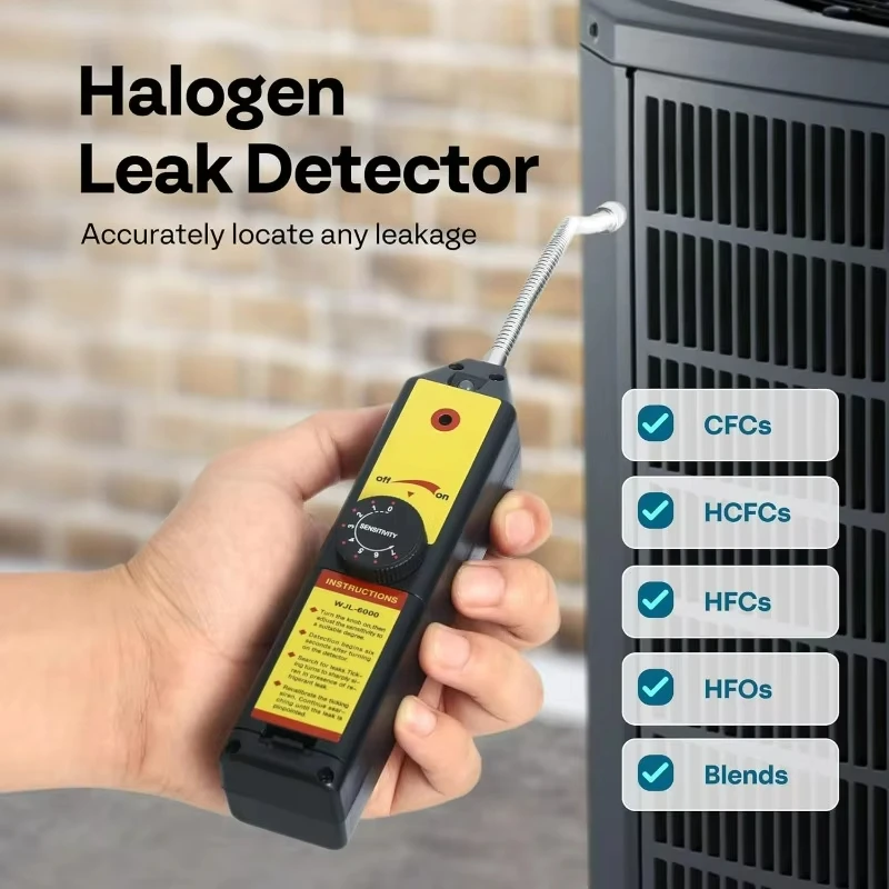 WJL-6000 Automotive Gas Leak Detector Electronic Halogen Refrigerant Air Conditioning Refrigerant Halogen Detection