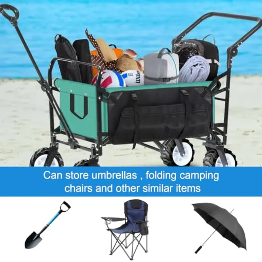 Collapsible Wagon Side Pocket for Umbrella Stroller with Large Capacity Oxford Storage Bag and Mesh Pouch Ideal for Folding Wag