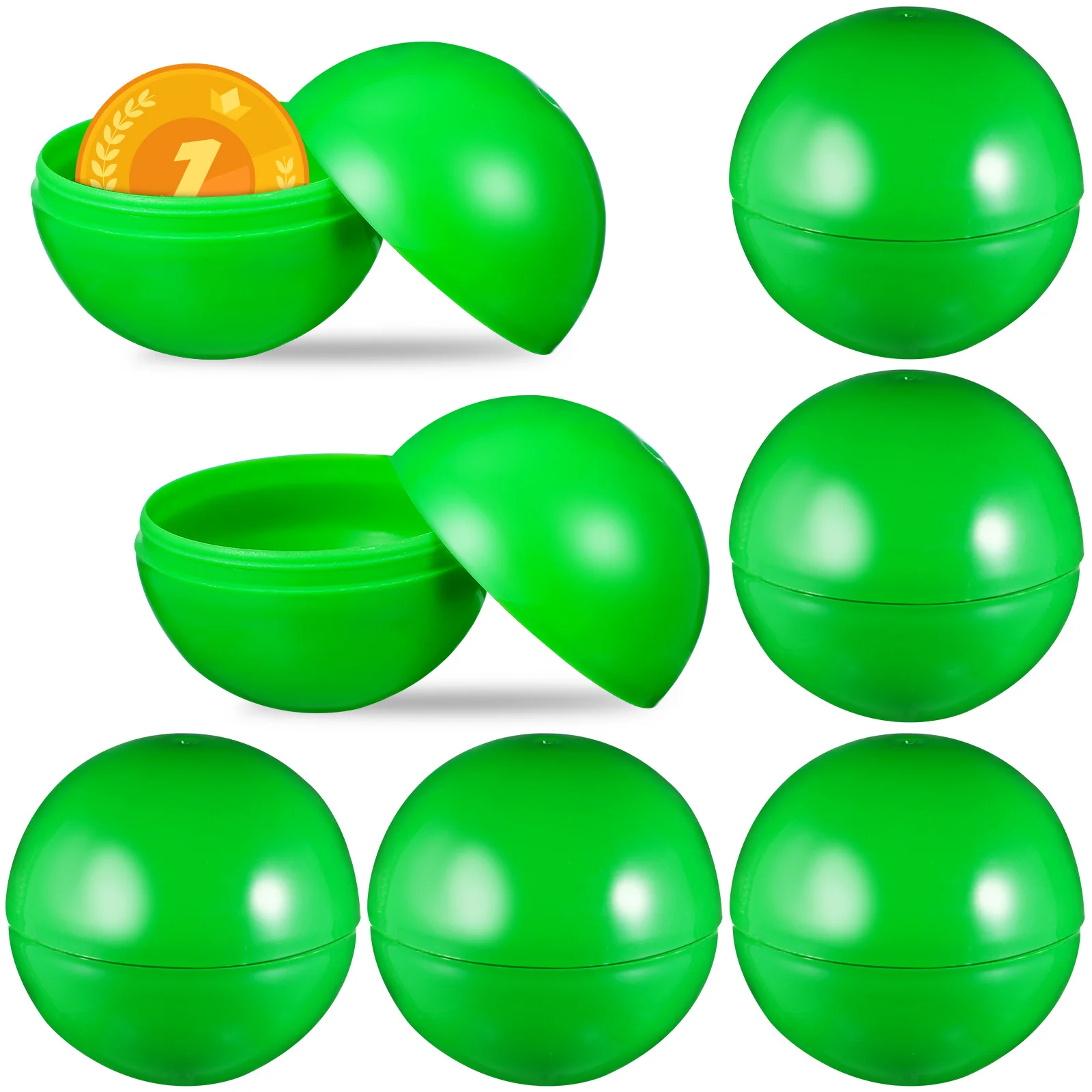 25 Pcs Green Numbered Balls Lottery Round Capsules Vending Party Activity Props Prize Plastic Outdoor Table Tennis