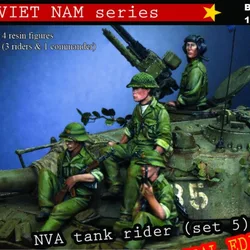 1/35 Scale Die Casting Resin Figures Model Kits NVA Tank Riders & Commander 4 Figures (No Tank) Unassambled Unpainted 357