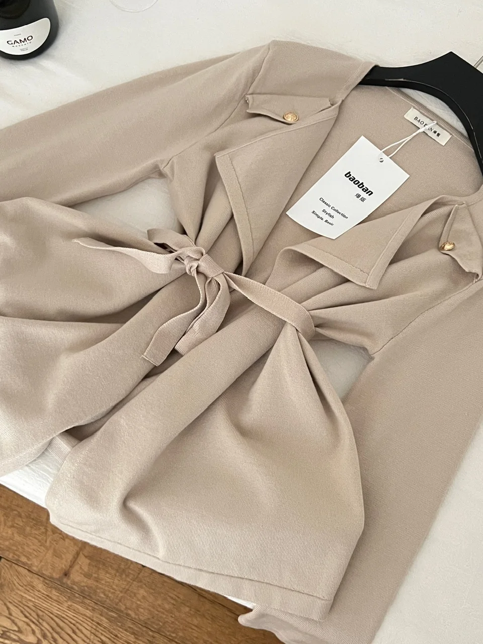 Locker gestrickter offener Cardigan-Mantel für Damen mit Gürtel, Winter 2022, neues Design, Slouchy Sle, Polyesterfaser, normale Länge, Knopfleiste...